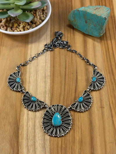 Kingman Flower Cluster Necklace