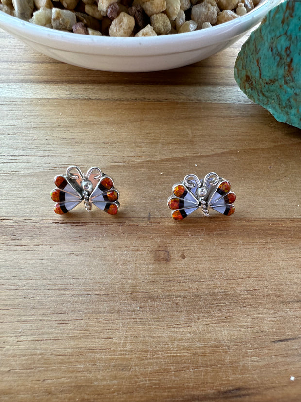 Zuni Butterfly Stud Earrings