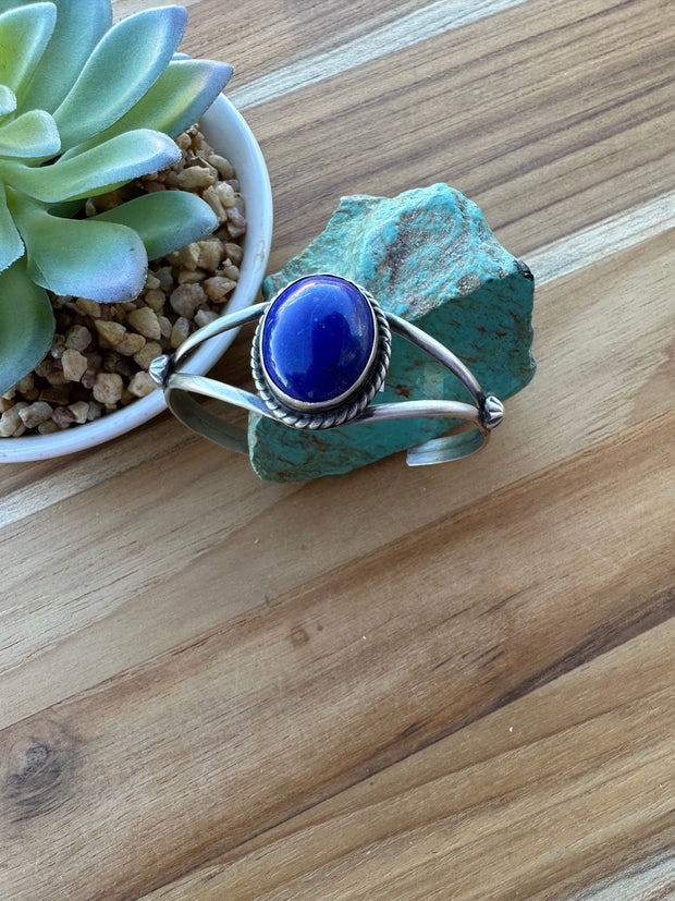 Single Stone Lapis Cuff