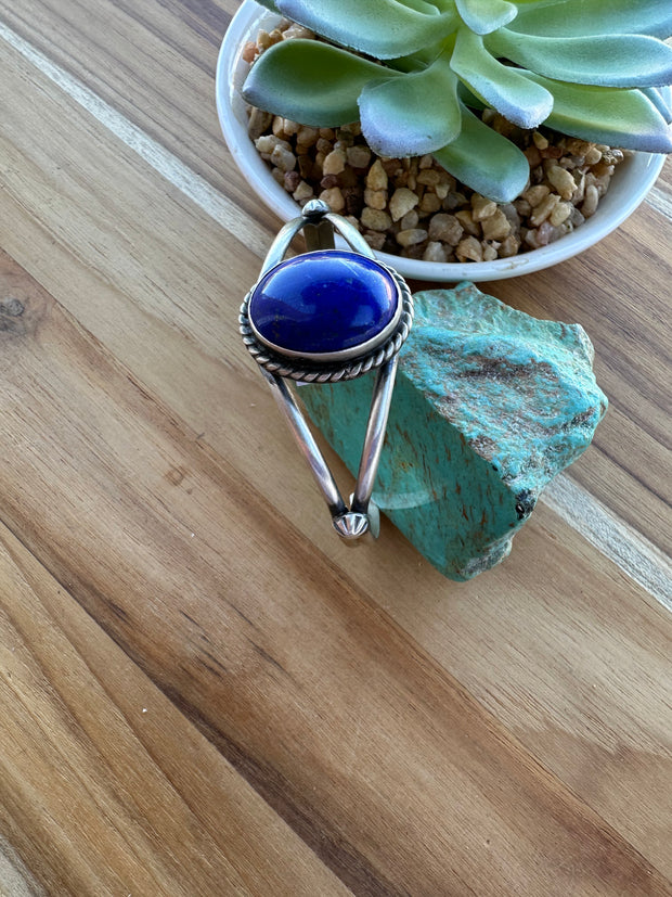 Single Stone Lapis Cuff
