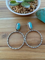 Kingman Turquoise Hoop Earrings