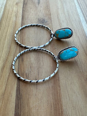 Kingman Turquoise Hoop Earrings