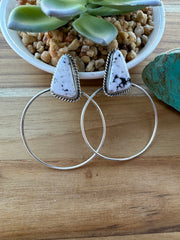 White Buffalo Hoop Earrings