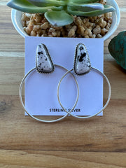 White Buffalo Hoop Earrings