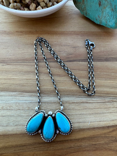 3 Stone Kingman Necklace