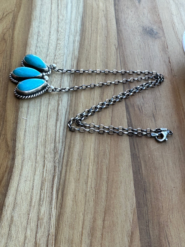 3 Stone Kingman Necklace