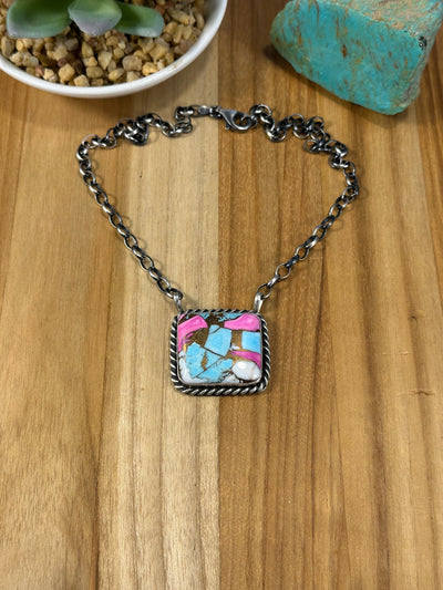 Cotton Candy Square Necklace