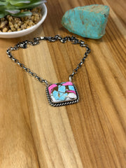Cotton Candy Square Necklace