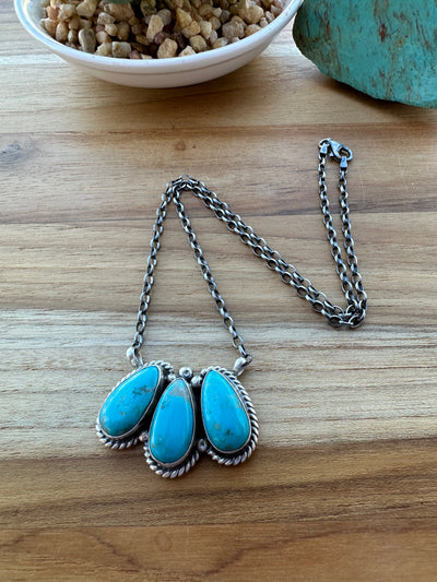 3 Stone Kingman Necklace