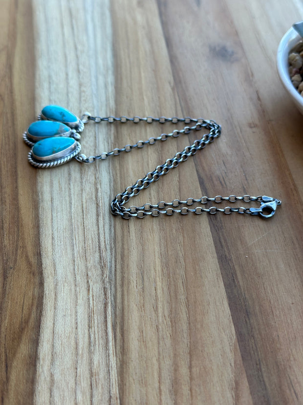 3 Stone Kingman Necklace
