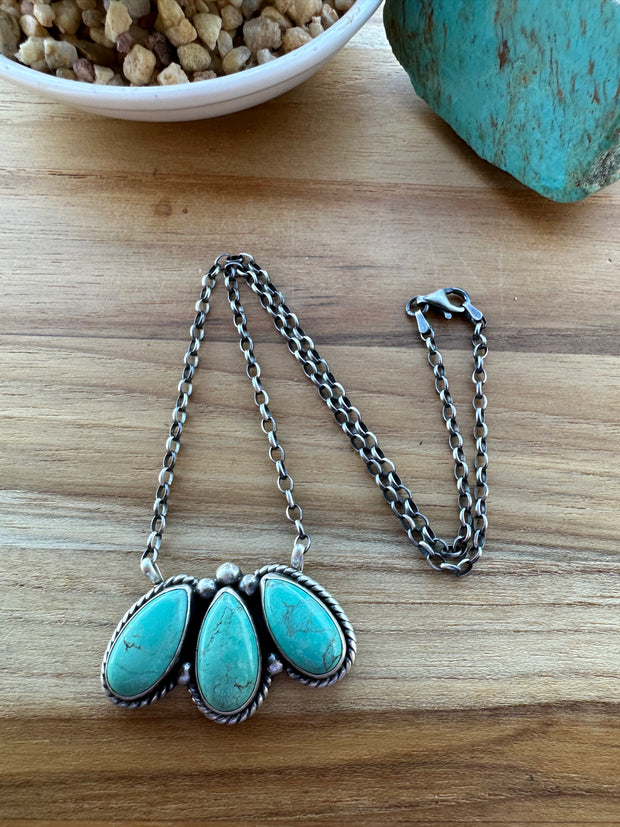 3 Stone Kingman Necklace