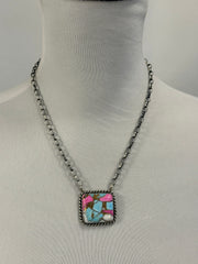 Cotton Candy Square Necklace