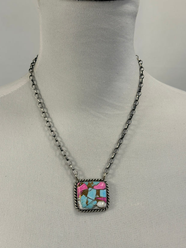 Cotton Candy Square Necklace
