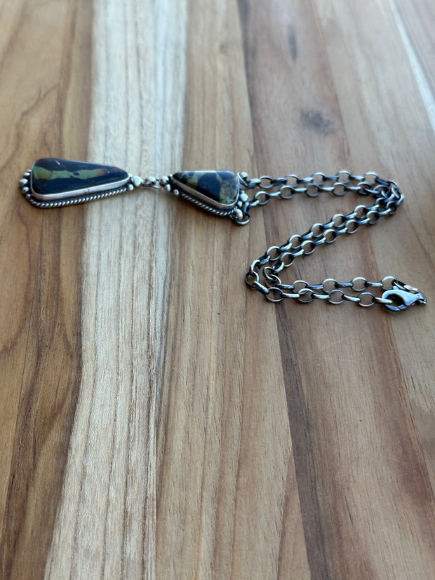 Black Jack 2 Stone Necklace