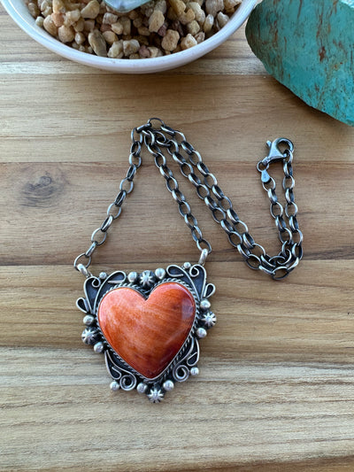 Spiny Oyster Heart Necklace