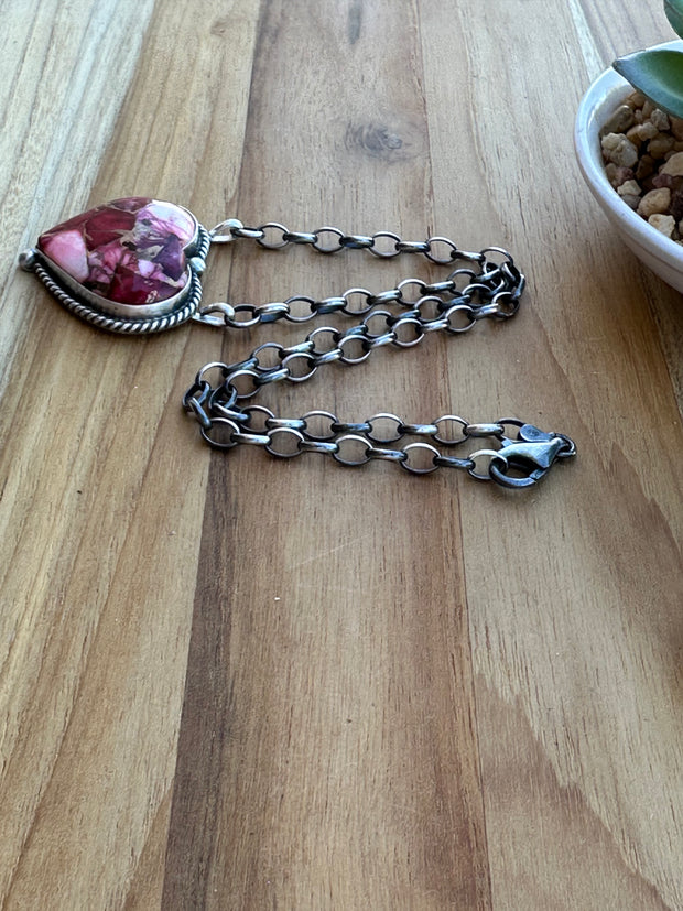 Dahlia Rose Heart Necklace