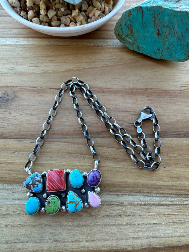 8 Stone Multicolor Necklace