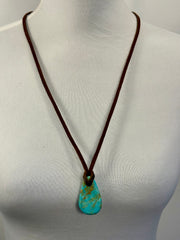Adjustable Leather Kingman Slab Necklace