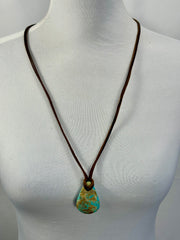 Adjustable Leather Kingman Slab Necklace