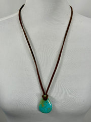 Adjustable Leather Kingman Slab Necklace