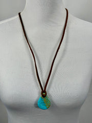 Adjustable Leather Kingman Slab Necklace