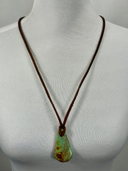 Adjustable Leather Kingman Slab Necklace