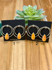 Spiny Oyster Hoop Earrings