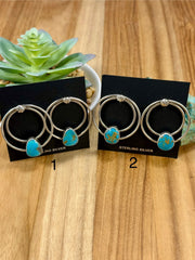Kingman Turquoise Hoop Earrings