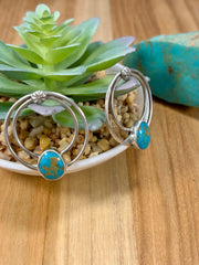 Kingman Turquoise Hoop Earrings