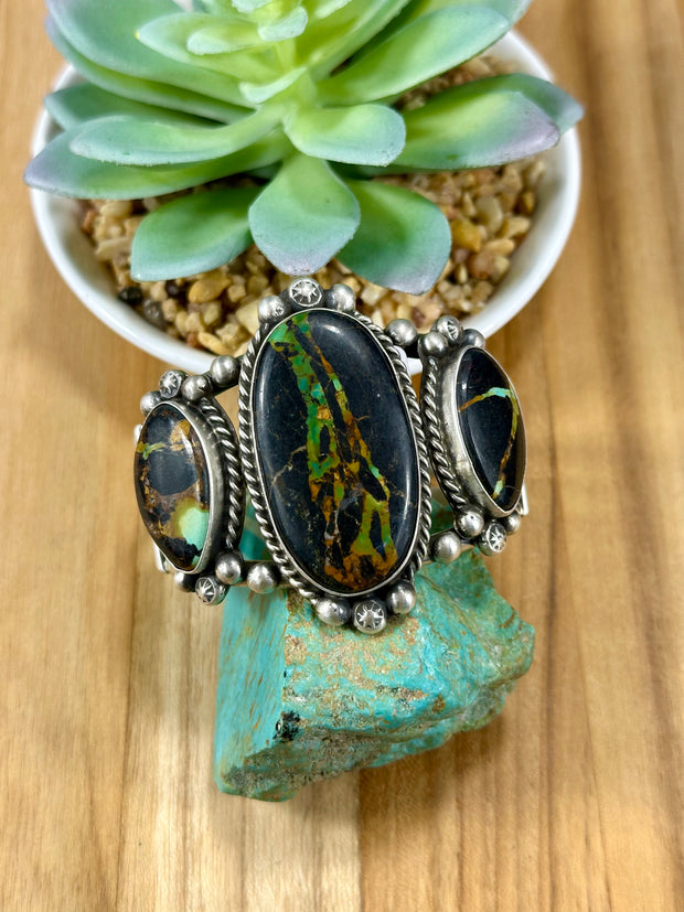 3 Stone  Black Jack Cuff