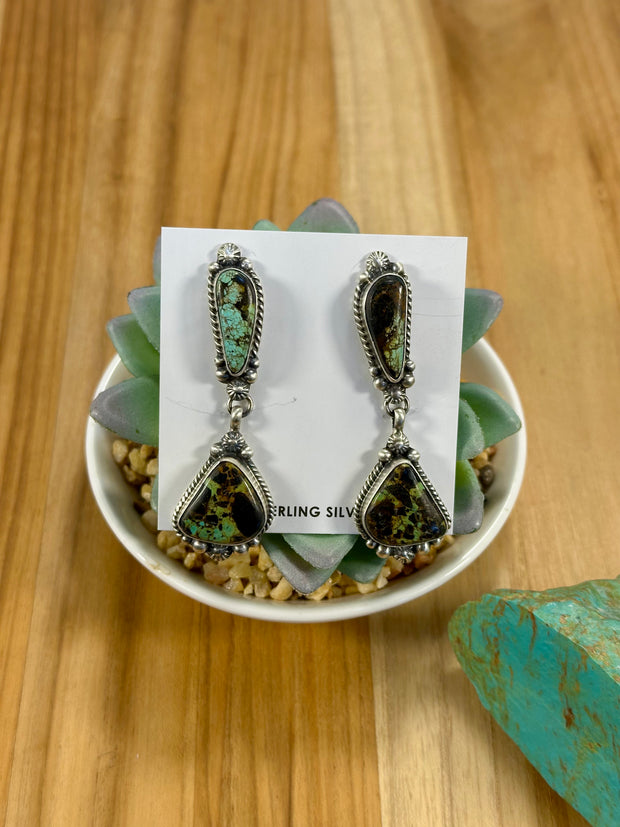 Black Jack Squash Blossom & Earrings Set