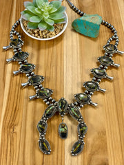 Black Jack Squash Blossom & Earrings Set