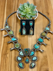 Royston Squash Blossom Necklace & Earrings Set