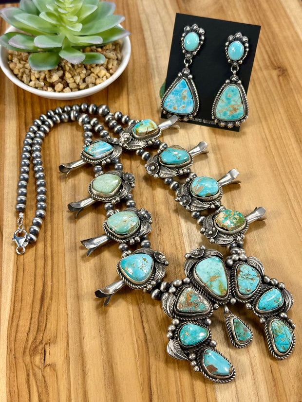 Royston Squash Blossom Necklace & Earrings Set