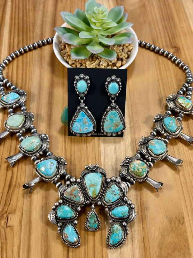 Royston Squash Blossom Necklace & Earrings Set