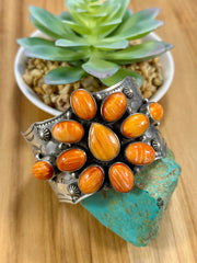 Orange Spiny Cluster Cuff
