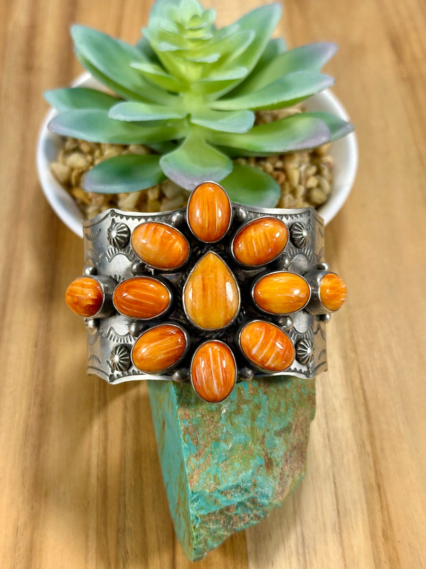 Orange Spiny Cluster Cuff