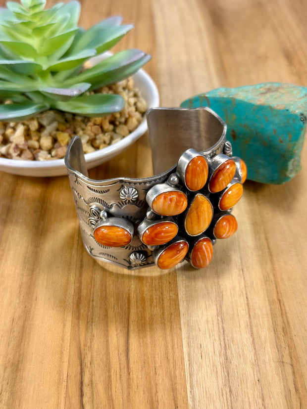 Orange Spiny Cluster Cuff