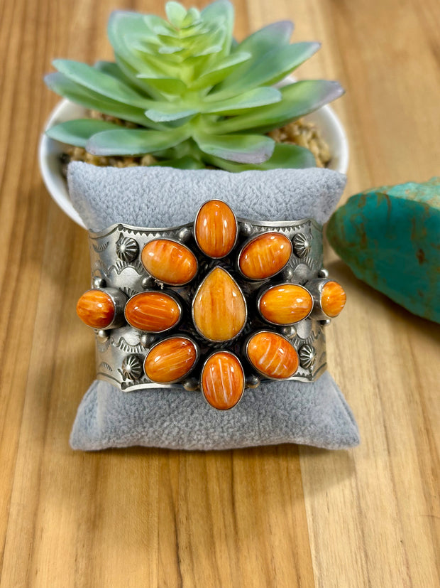 Orange Spiny Cluster Cuff