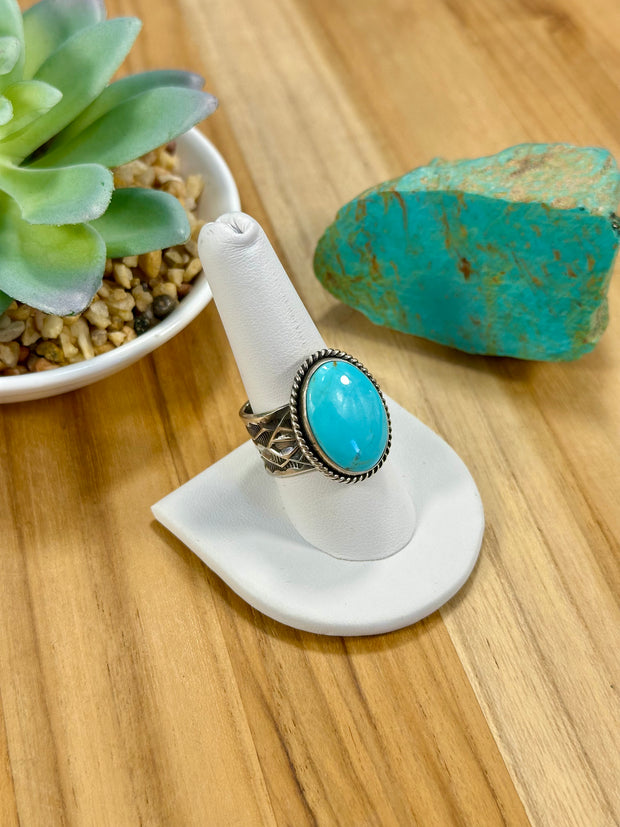 Sunshine Reeves Kingman Turquoise Oval Ring