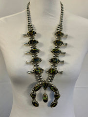 Black Jack Squash Blossom & Earrings Set