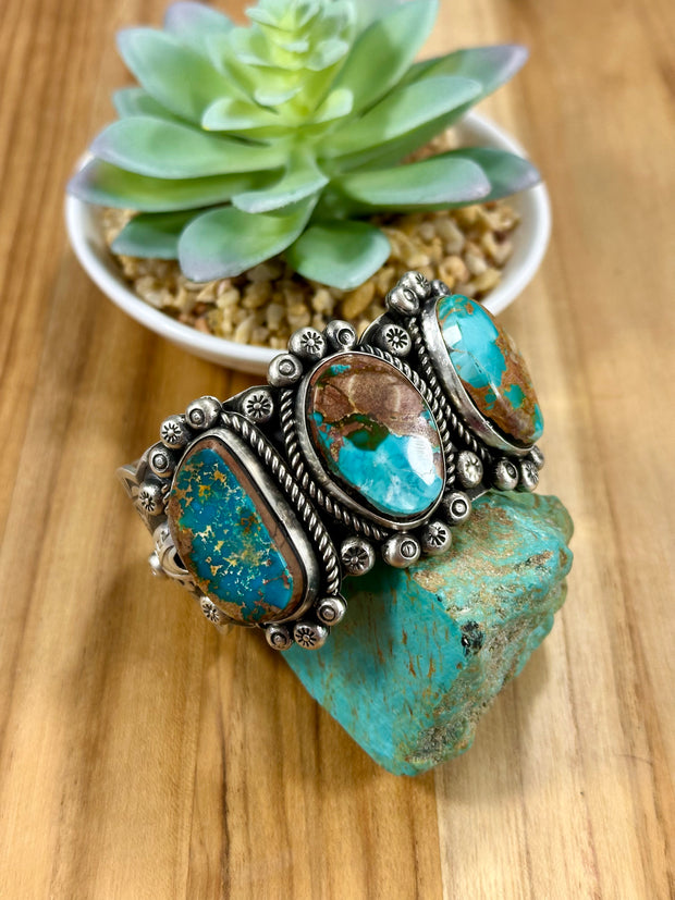 Royston & Sterling Silver 3-Stone Cuff