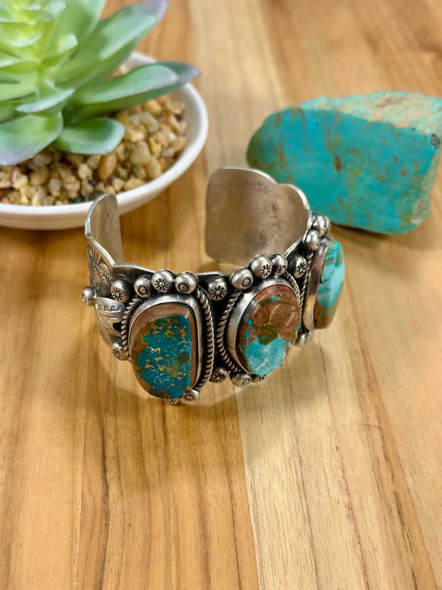 Royston & Sterling Silver 3-Stone Cuff