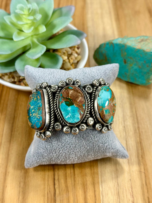 Royston & Sterling Silver 3-Stone Cuff