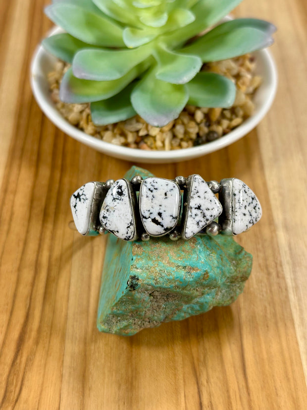 White Buffalo 5 stone Cuff
