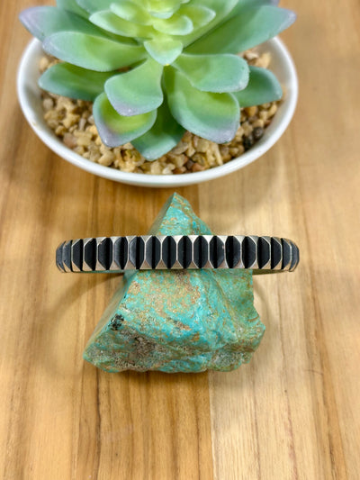 Ridged Sterling Silver Cuff