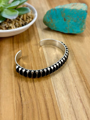 Ridged Sterling Silver Cuff