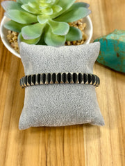 Ridged Sterling Silver Cuff