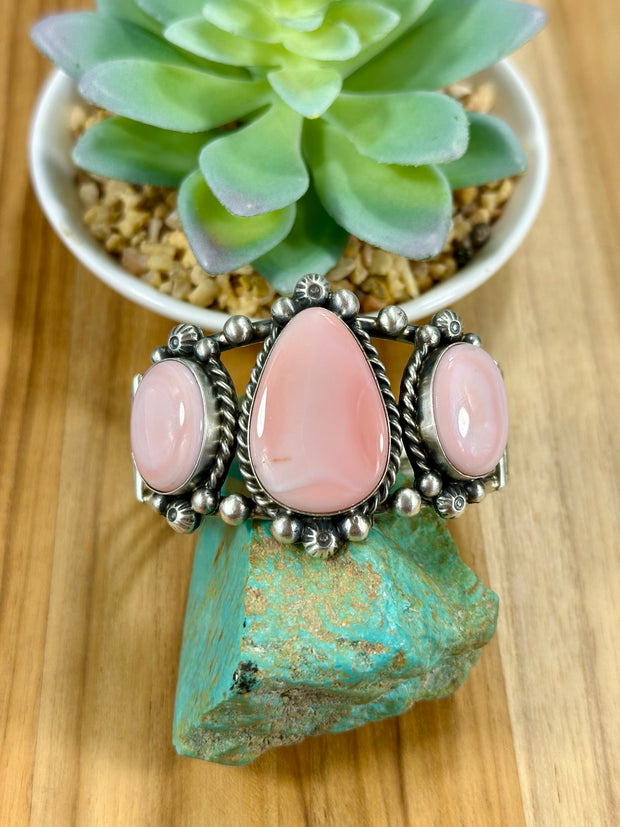 Pink Conch Sterling Cuff
