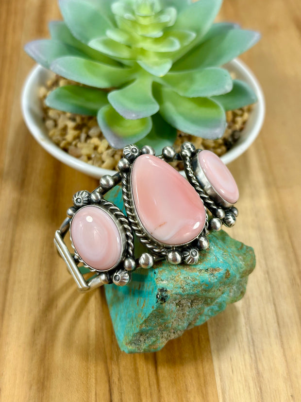 Pink Conch Sterling Cuff